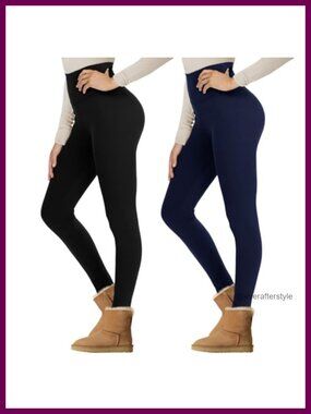 Fleece Lined Leggings High Waist Thermal Winter Pants